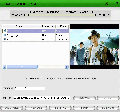 Domeru Video to Zune Converter 3.6.4 screenshot